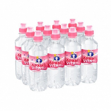 Вода «Архыз Vita» для малышей 12х0,33 л, без газа ПЭТ, спорт, розовая