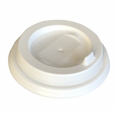 Крышка пластиковая белая D70 мм (для стакана 150 мл/165 мл), 100 шт