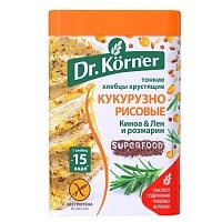 Хлебцы Dr. Korner кукурузно-рисовые с киноа, льном и розмарином, 100 г