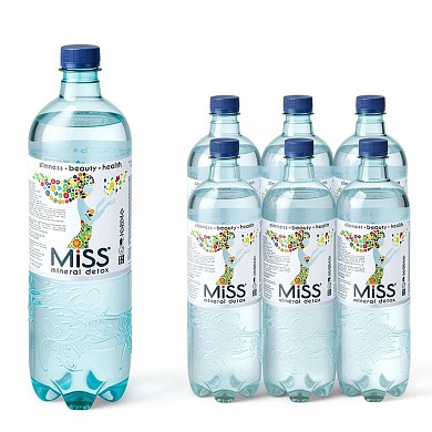 Вода MISS MINERAL DETOX 6х1 л, газ, ПЭТ