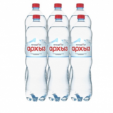 Вода минеральная «ЛЕГЕНДА ГОР АРХЫЗ» 6х1,5 л, газ ПЭТ
