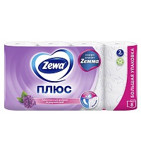 Туалетная бумага Zewa плюс сирень 2сл. 8 рулонов