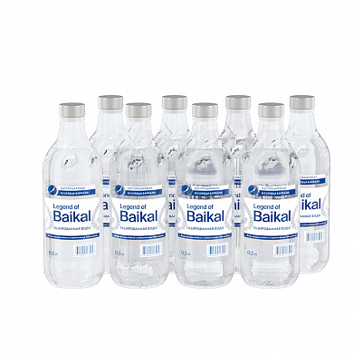 Вода Legend of Baikal, 8х0,5 л, газ стекло