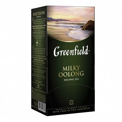 Чай Гринфилд зеленый Молочный Улун в пакетах, 25 шт