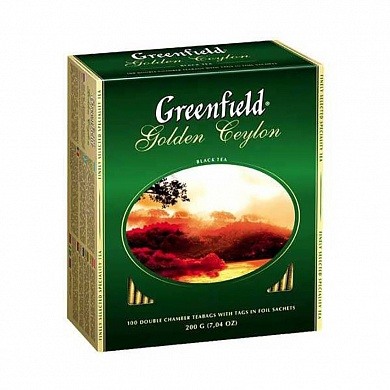 Чай Гринфилд черный Голден Цейлон в пакетах, 100 шт