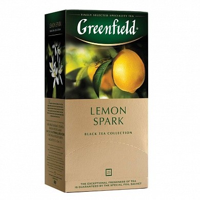 Чай Гринфилд черный Лемон Спарк в пакетах, 25 шт