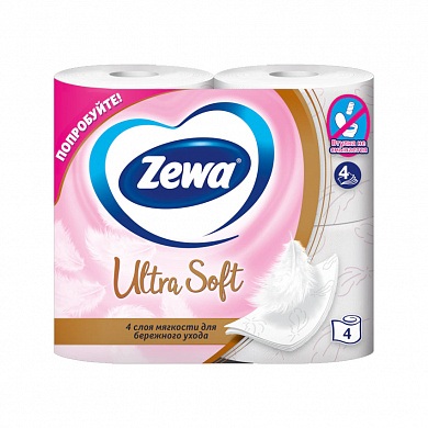 Туалетная бумага Zewa Ultra Soft (4 шт/4 сл)
