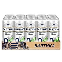 Пиво «Балтика» №0 безалкогольное, светлое, фильтрованное 0%, 450 мл