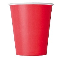 Бумажный стакан красный, 250 мл (75 шт)