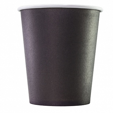 Бумажный стакан черный, 250 мл (75 шт)