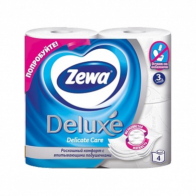 Туалетная бумага Zewa Deluxe (4 шт/3 сл)