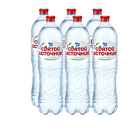 Вода «Святой Источник» 6х1,5 л, газ ПЭТ