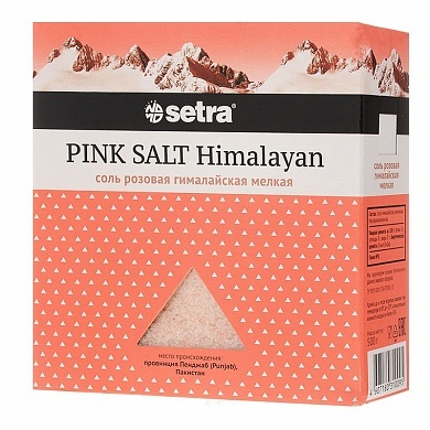 Соль SETRA розовая гималайская мелкая, 500 г