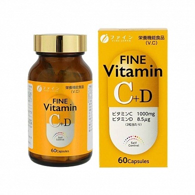 БАД Fine Витамин C+D, 60 капсул