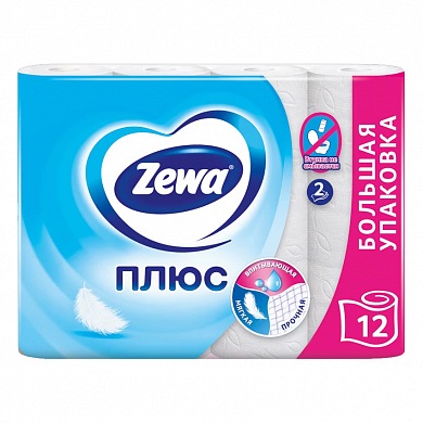 Туалетная бумага Zewa Плюс (12 шт/2 сл)