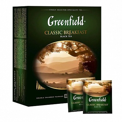 Чай Гринфилд черный Брекфаст в пакетах, 100 шт