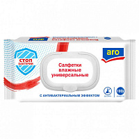 Салфетки влажные Aro антибактериальные, 100 шт