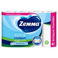 Полотенца кухонные бумажные Zemma 1/2 листа, 2сл. 4 рулона